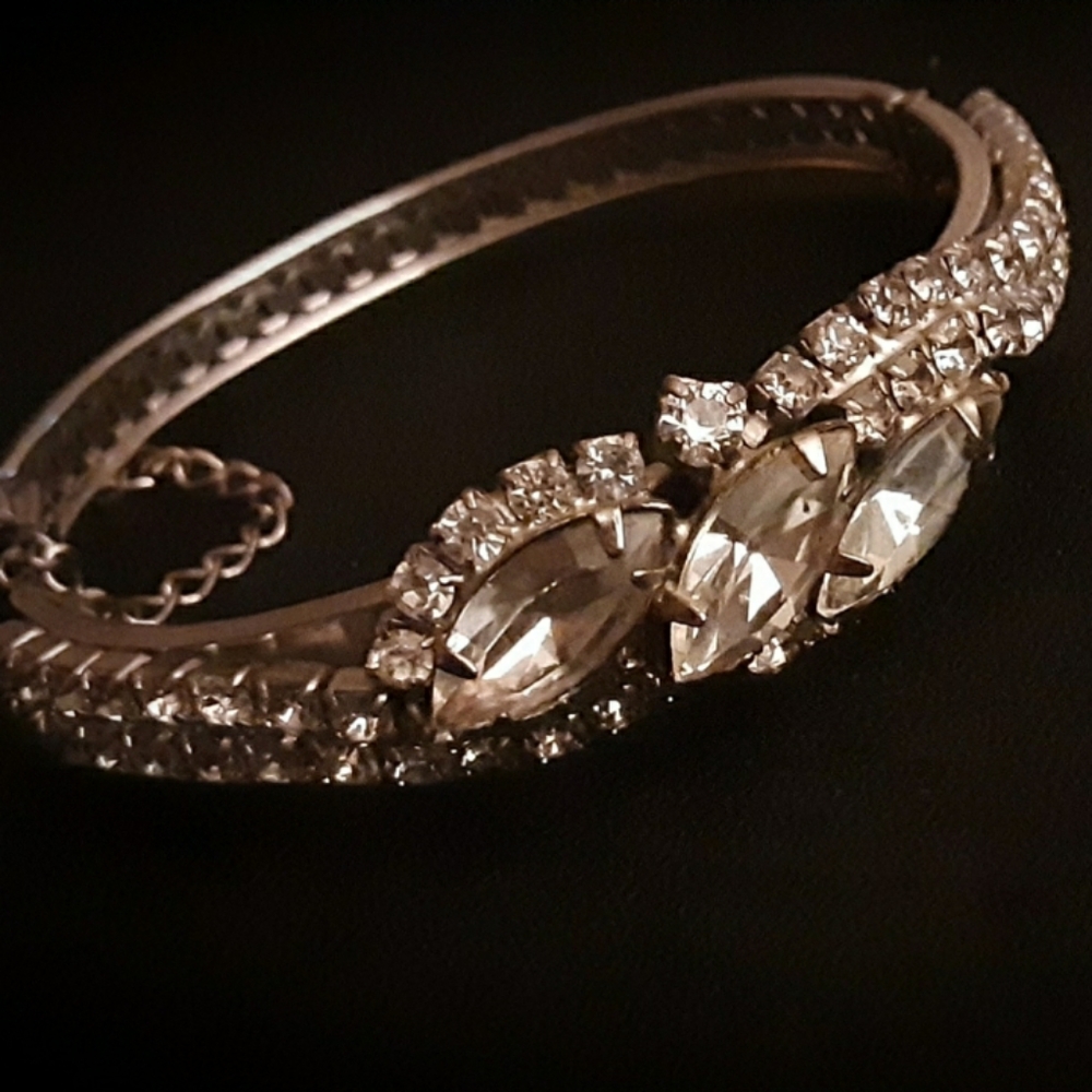 Antique Paste Diamond Platinum bangle